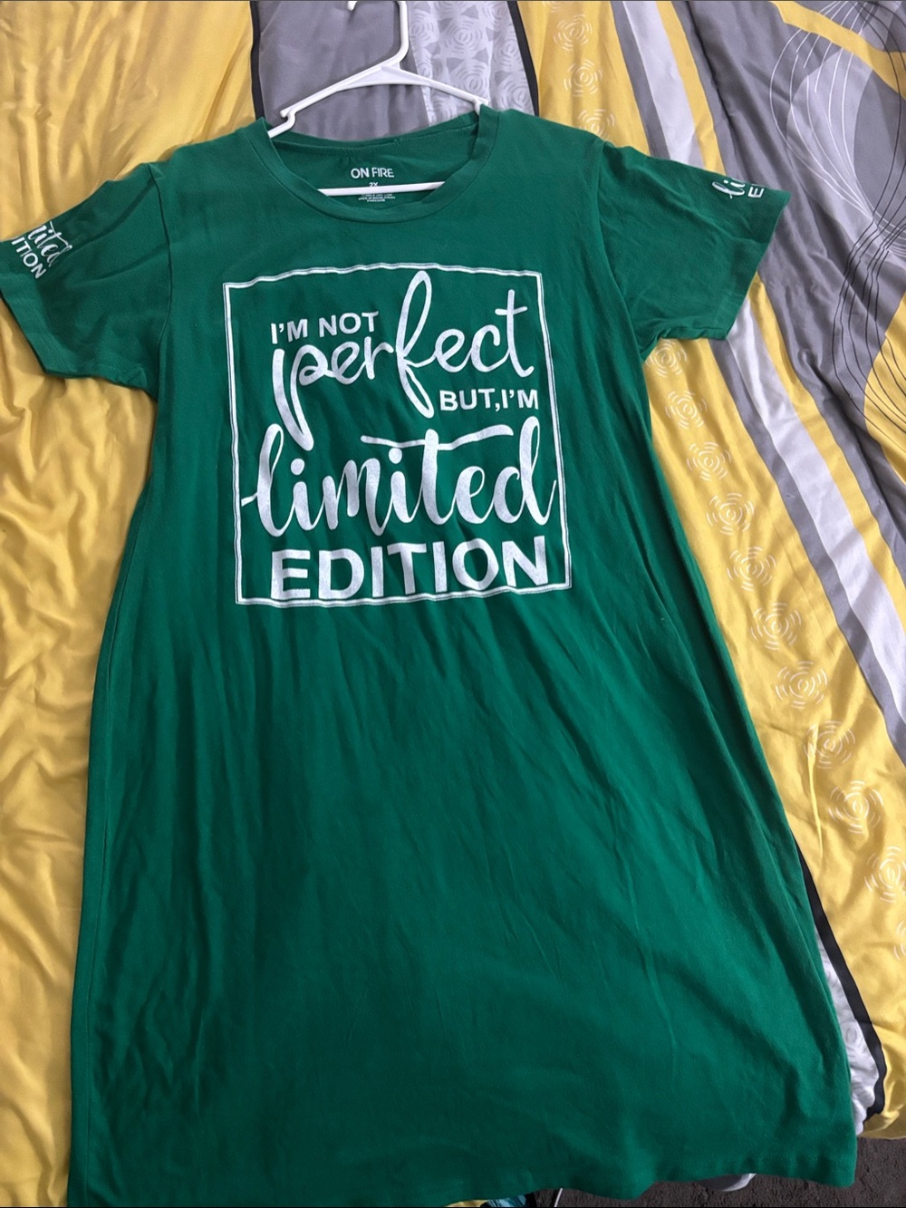 On Fire Women’s Green Graphic 'Limited Edition' Tee Dress
